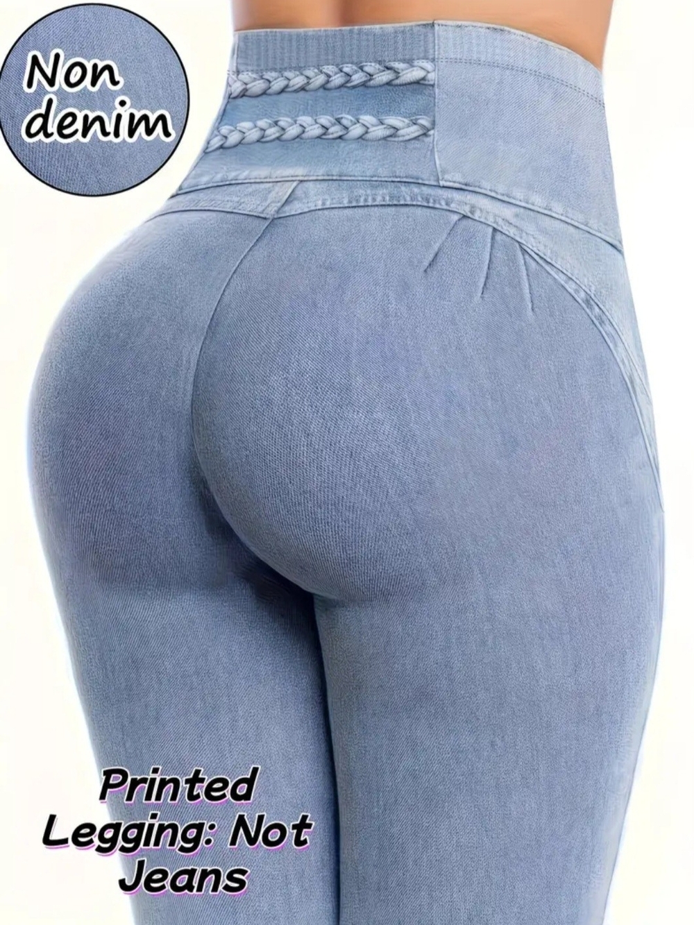 High-Waist Light Blue Womens Jeggings - Sculpting Fit